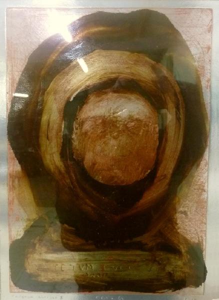 Tapetum Lucidum I, Spiegelkarton, Radierung (�tzung, Kaltnadel), Asphaltlack, Karton, Glas, Reflex, 2011, 42 x 59 cm