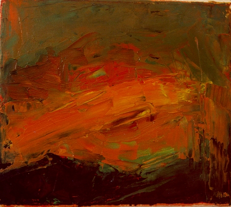 Ohne Titel (b 12), l, Eitempera, Kreidegrund, Nessel, 1996, 38 x 32 x 2 cm