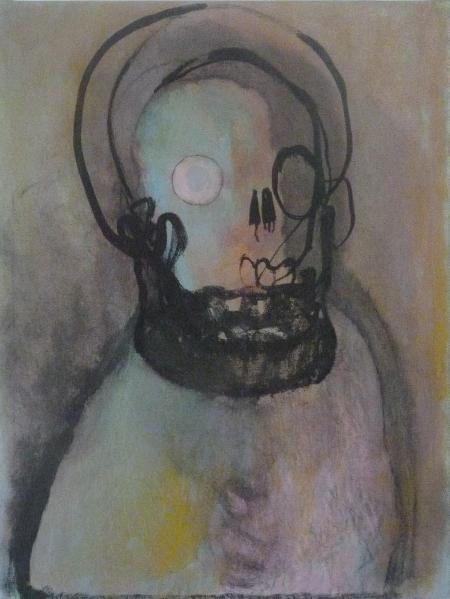 Optischer Wald Nemo, �l, Tusche, Leinwand, 2009/2011, 60 x 80 x 5 cm
