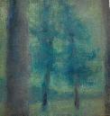 B�hne, �l, Jute, Fichte, Lack, 2005/2008, 80 x 86 x 10 cm, (Privatsammlung, Trier)