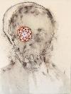 Okzipitallappen, Kohle, Pigmente, Hautleim, Pastell, Lackstift, Papier, Kreidegrund, �l, Nessel, 2009/10, 60 x 80 x 5 cm