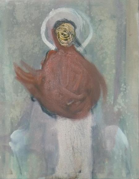 Francis, Öl, Kohle, Spiritus, Leinwand, 2011, 45 x 57 x 5 cm, Privatsammlung, Kottenheim
