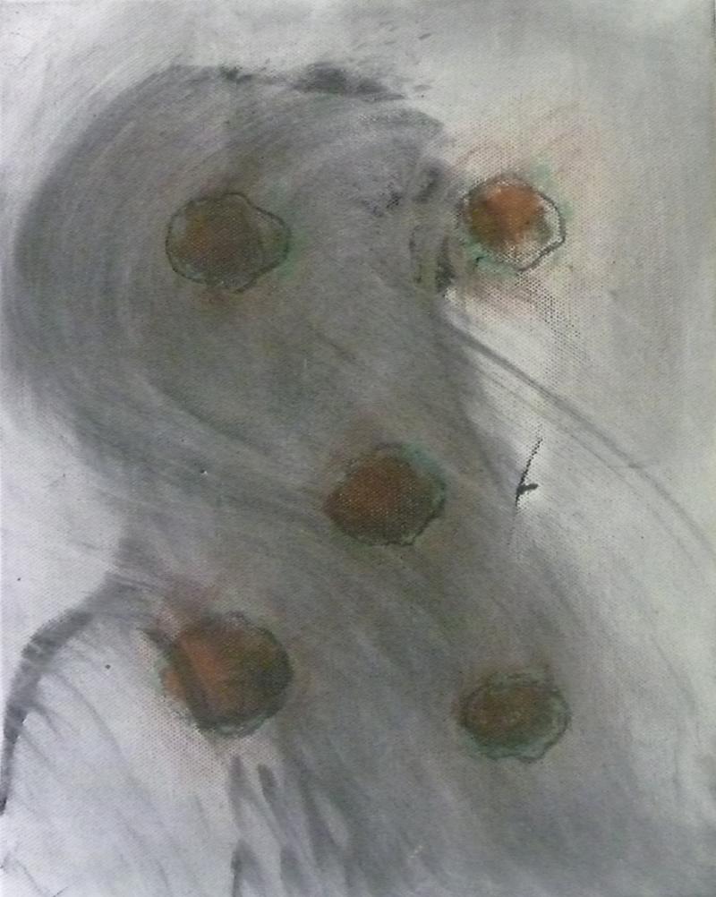 L homme machine, 2012, l, Kohle, Leinwand, 30 x 38 x 5 cm