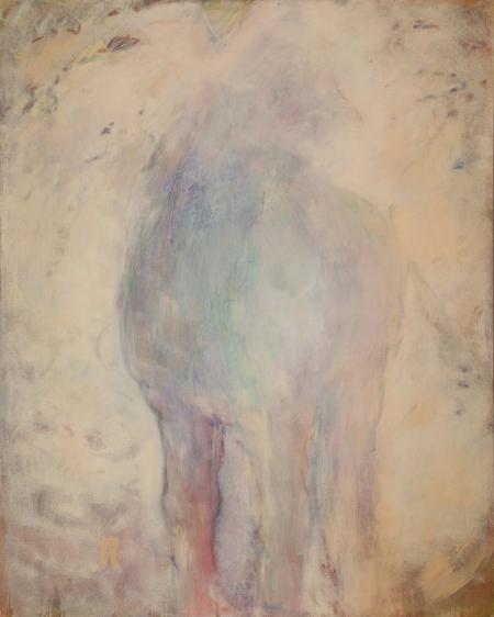Danziger Kutschpferd I, Eitempera, Dammar, Kohle, Jute, 2015, 155 x 200 x 5 cm