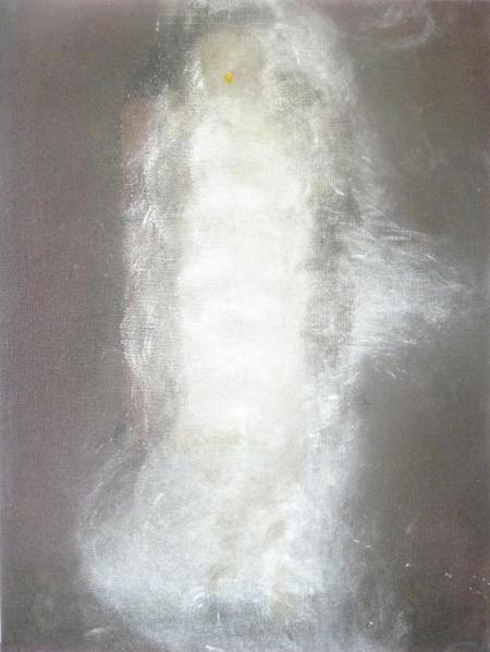 Staub, 2013, Öl, Jute, Titandioxid, 60 x 80 x 5 cm