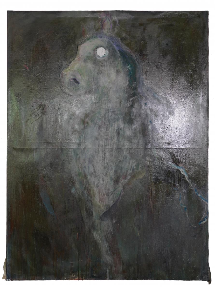 Europa Springer, 2023/2024, l, Kohle, Harz, Gips, Nessel,, 200 x 150 x 5 cm