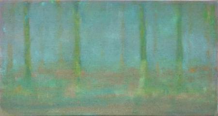 Vor Baumfeld, Öl, Jute, Fichte, Lack, 2005, 94 x 50 x 14 cm, Privatsammlung