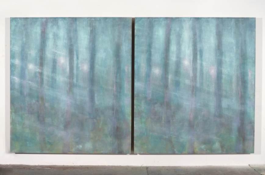 Wldernchte Lichter Monozeit, l, Jute, Fichte, Lack, 2007, 340 x 189 x 15 cm (zweiteilig)