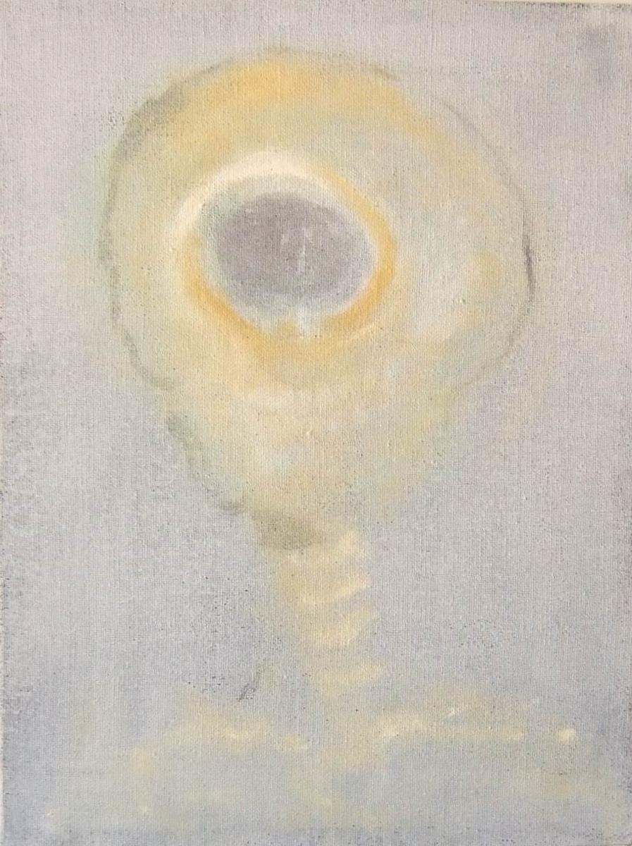 Brodmann Areal 17, l, Tusche, Kreidegrund, Jute, Fichte, Lack, 2010, 60 x 80 x 5 cm